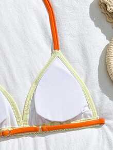 Tropical Print Tween Girl Bikini Sets - Yellow - View 6