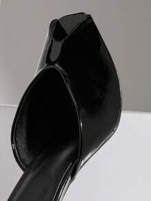 SHUZIA 女士优雅简约套脚细高跟凉鞋 - 黑色 - 查看 7