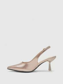CUCCOO BIZCHIC Women's Fashion Versatile Pointed Toe Buckle Pumps Valentine's Day - Bronze - View 10