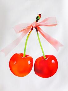 SHEIN Set de 2 piezas (Pequeño) Estilo coreano suelto y lindo para niñas - Top corto y conjunto de camiseta, verano - Rosa - Ver 6