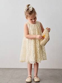 Maija Kids Đầm casual tay cánh hoa mơ cho bé gái - Màu be - Xem 4