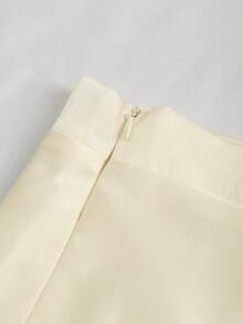 GlowEve 女士圆领串珠无袖宽松吊带背心和鱼尾裙两件套，时尚优雅 - 杏色 - 查看 4