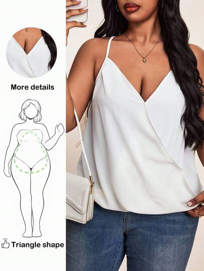 Truni 大码女式纯色简约前短后长吊带背心