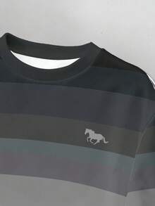 Manfinity Joysei 男士休闲撞色圆领套头卫衣，秋季款 - 彩色 - 查看 3