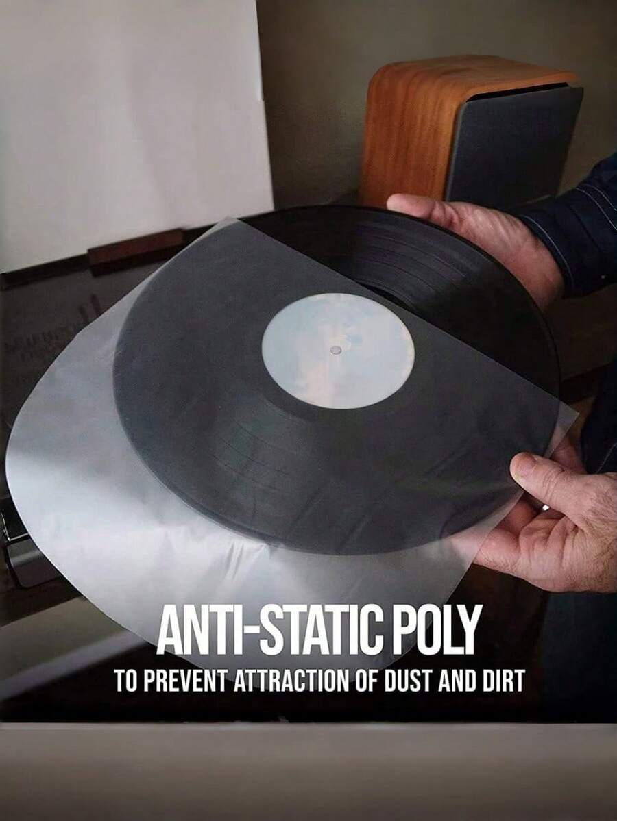 1 Pack Of 50 Vinyl Record Inner Sleeves, Suitable For 5-12 Inch Vinyl Records, Anti-Static Round-Bottomed Vinyl Record Protectors - Ensure Your LP Record Collection Is Properly Protected, Vinyl Record Inner Sleeves, CD Sleeves