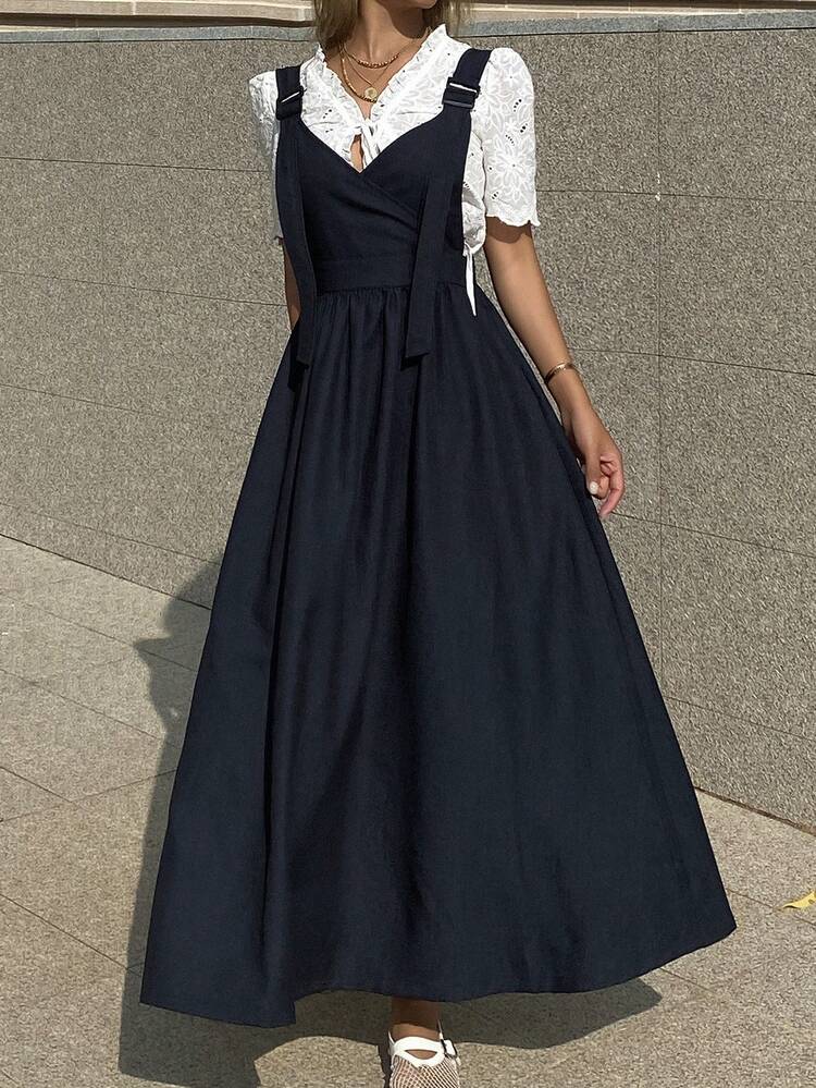 Women's Colorblock Minimalist Short Sleeve Dress
