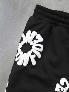 PAVTROS 男士简约时尚休闲日常短裤 - 黑色 - 查看 4