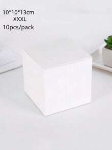 SHEIN 10pcs/Package Gift White Small Square Box Candy Cosmetic Electronics Accessory Packaging Gift Box,Christmas - White - View 12