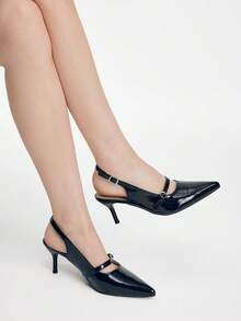 Mnmlis Escarpins à bout pointu élégants et polyvalents pour femmes - Noir - Voir 9