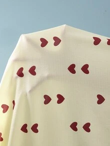 CoupledUp 心形印花撞色滚边睡衣套装 / 睡衣套装 - 米色 - 查看 7