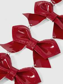 Kawaii 1件黑色复古十字架装饰时尚个性简约金属链辣妹女士领带，酷炫帅气街头中性领带，适合音乐节、大学、旅行、约会等场合。 - 紅色 - 查看 3