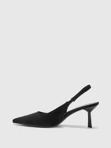 CUCCOO BIZCHIC Damskie czółenka w stylu casualowym, minimalistyczne, ze szpiczastym noskiem - Grafitowy czarny - Zobacz 6