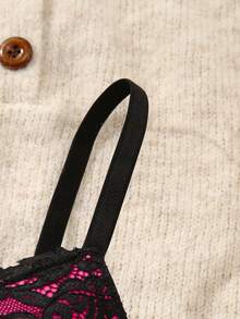 DesireSculpt Women's Contrast Color Lace Underwire Bra - Multicolor - View 5