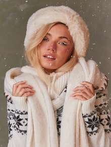 Athîral Women's Retro Pattern Zip-Up Jumpsuit - White - View 6