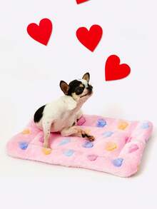 PETSIN Valentine's Day Pet Print Heart-Shaped Warm Pet Bed Is Suitable For Cats And Small Dogs To Sleep On - Pink - View 7