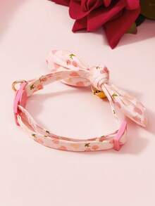 PETSIN Adjustable Detachable Rabbit Ear Pet Collar With Heart Pattern Cute Style Soft Comfortable Lightweight Breathable Durable Pet Accessory Perfect For Valentine's Day Daily Wear Photo Props Suitable For Small Dogs And Cats