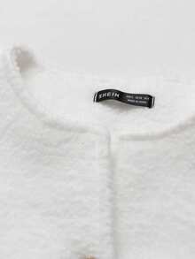 Olithes 休闲时尚前扣夹克，适合通勤、秋冬季穿着 - 白色 - 查看 3