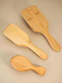 1 把竹制气垫梳，带手柄，天然竹制气垫梳，男女通用，便携式梳子，按摩头皮，促进头发生长，适用于细软/卷曲/干性发质，小巧便携，适合旅行/返校，美发梳，美发工具，美发配件 > 美发造型工具，护发，女孩礼物，万圣节礼物，圣诞节礼物 - 杏色 - 查看 7