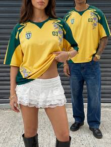 AXEPEAK 男士休闲撞色短袖T恤，夏季 - 彩色 - 查看 1