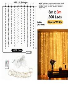 LED Light String, Includes 1 Remote Control. Suitable For Wedding And Holiday Decoration Lighting, Home Decor, And Room Arrangement. - White - View 8