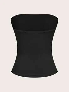SHEIN EZwear 4件装女士纯色罗纹休闲抹胸上衣，夏季 - 彩色 - 查看 13