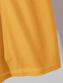 SHEIN Tween-Jungen Lässig vielseitige bequeme Poloshirt mit Stehkragen und Reißverschluss, locker geschnitten, kurzärmlig, einfarbig, geeignet für Pendeln, Schule, Lässig, Urlaub, Sport, Frühling/Sommer - Gelb - Übersicht 8