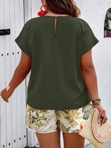 SHEIN Clasi Random Print Casual Vacation Style Plus Size 2 Pieces Set - Multicolor - View 2