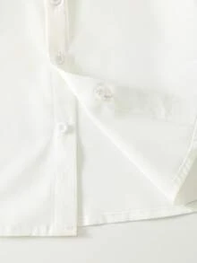 SHEIN 1pc Young Boys' Casual Vintage Graphic Print Soft Comfortable Versatile Short Sleeve Shirt, Suitable For Daily Wear, School, Outings, Spring/Summer - White - View 6