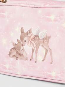 ROMWE Kawaii 1 pieza Bolsa de cosméticos portátil de gran capacidad con decoración de lazo de moda - Rosa - Ver 4