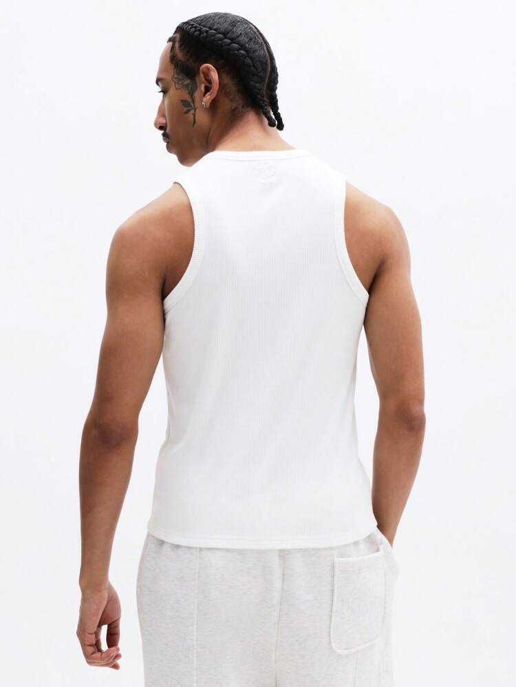 Geripptes Tanktop mit Rundhalsausschnitt
