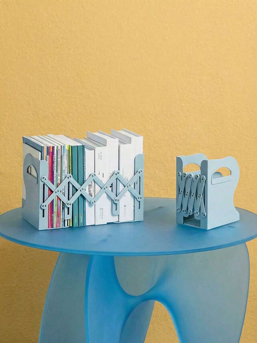 Joivida 可调节ABS书架 - 可伸缩白色书架，带夹子和支架，经久耐用，可放置多本书，适合学生使用，现代阅读配件，时尚设计，书架，适合桌面使用 - 彩色 - 查看 1