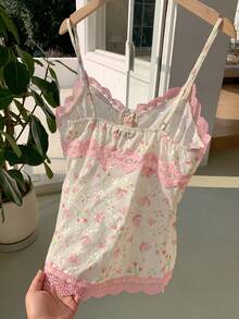 Comfortcana Áo hai dây ren thêu hoa dành cho nữ, mẫu mới 2026, thời trang xuân hè, thích hợp đi biển, đi nghỉ mát, phong cách Y2K (những năm 2000). - trắng - Xem 2