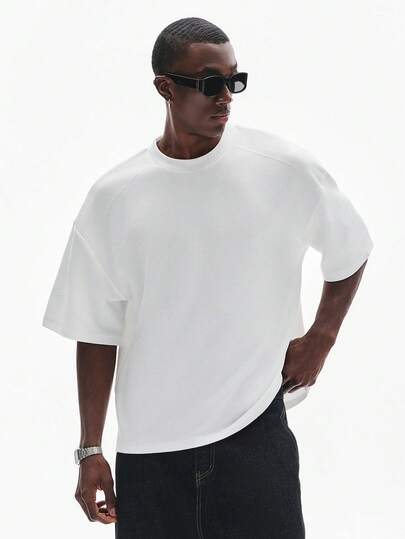 STYNVO 男士休闲纯色短袖T恤，夏季