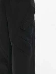 STYNVO 男士休闲宽松阔腿工装裤，男士褶皱工装裤，喇叭裤，Y2K运动裤，纽约风运动裤，送给男友的完美礼物，返校季必备单品，新年礼物男士阔腿裤，男士宽松阔腿裤 - 黑色 - 查看 5