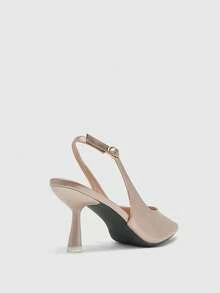 CUCCOO BIZCHIC Women's Fashion Versatile Pointed Toe Buckle Pumps Valentine's Day - Bronze - View 9