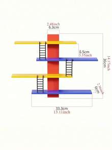 Joivida Multi-Layer Colorful Storage Rack With Character Bookshelf And Ladder, Convenient For Organizing Toys And Cosmetics, Multifunctional Display Shelf, Ideal For Holiday Party Displays And Gifts - Red - View 9