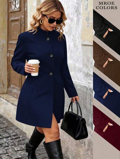 SHEIN Tall CURVE 大码女式立领时尚通勤外套