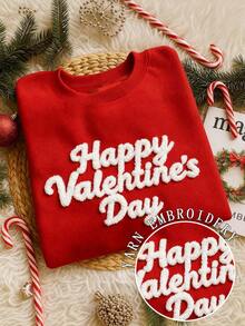 EMERY ROSE 加大码圣诞运动衫，休闲宽松圆领长袖运动衫，节日氛围 - 紅色 - 查看 1