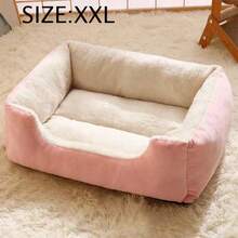 Giường ngủ cho thú cưng Winter Square bằng vải nhung mềm mại có đệm - Giường sofa bằng lông cừu mềm mại, thoải mái cho mèo cỡ vừa và chó nhỏ, thiết kế mở phía trên, bền, dễ vệ sinh, có thể gấp gọn, thích hợp sử dụng trong nhà cho phòng ngủ, phòng khách, ban công - Nơi trú ẩn ấm áp cho mèo con và các giống chó nhỏ, giường cho mèo, đồ nội thất ấm cúng cho thú cưng, đệm ngủ sang trọng cho thú cưng, giường ngủ gấp gọn cho thú cưng, giường ngủ bằng polyester cho thú cưng. - Hồng - Xem 14
