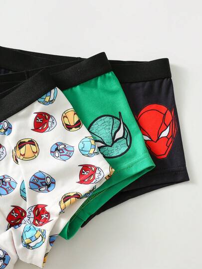 SHEIN 3 st/pack pojkar trosor med tecknat tryck