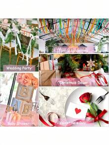 1 Roll Of Polyester Satin Ribbon For Gift Box, Favor Box,Cake Box, Flower Decoration (Machine Dyed With SlightColor Difference) - White - View 6