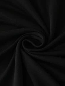 GlowEve CURVE 大码女式金属装饰扭结褶皱不对称下摆休闲百搭上衣 - 黑色 - 查看 4