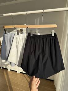 SHEIN 三件套女童半身裙，腰带可调节，裙摆弧形设计。有黑白条纹三种颜色可选。适合夏季日常穿着。 - 黑與白 - 查看 7