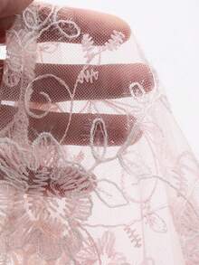 DAZY Đầm ngắn tay viền ren thanh lịch, đầm dự tiệc mini trẻ trung và sành điệu. - Bụi hồng - Xem 3