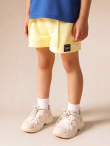 SUMWON Boys Summer Co-Ord Set Blue T-Shirt With Yellow Text Print And Yellow Shorts Set Casual Outfit - Blue - View 4