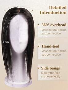 5 X 6 Inch (13 X 15 Cm) Toppers For Women 100% Real Human Hair Pieces For Women Color NC# Natural Black Real Human Hair Pieces With Loss Or Thinning No Bangs For Add Volume Hair Skin Scalp Clip In Hair Extensions Flower Hair Clip - Natural Black - View 4