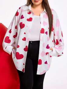 SHEIN CURVE+ 2025春夏情人节加大码白色休闲办公衬衫，ins风夏季/乡村/海滩度假/沙滩装 - 彩色 - 查看 8