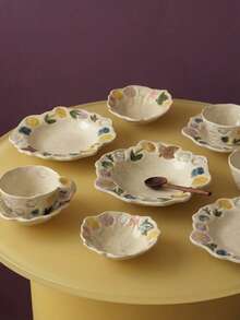 Joivida 1 Stück, japanischer Retro Handarbeit Teller, Frühstücksteller, Salateller, Gemüseteller Dessert Teller, leichte Suppenteller Salatschale, Unterglasur Farbe, Retro Hochwertiger Dessert Teller, Obstschale, Joghurtschale, Geburtstagsgeschenk Teller, Valentinstag Geschenk Teller - Verschiedenfarbig - Übersicht 4