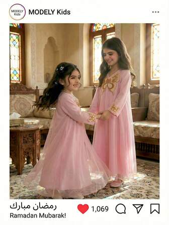 Vestido elegante de fiesta con decoración de mariposas para niña preadolescente