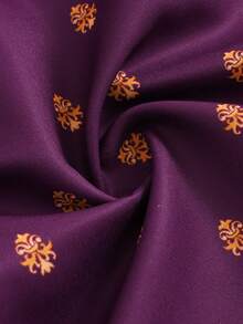 SHEIN 少女编织花卉撞色圆领休闲连衣裙 - 紫色 - 查看 7